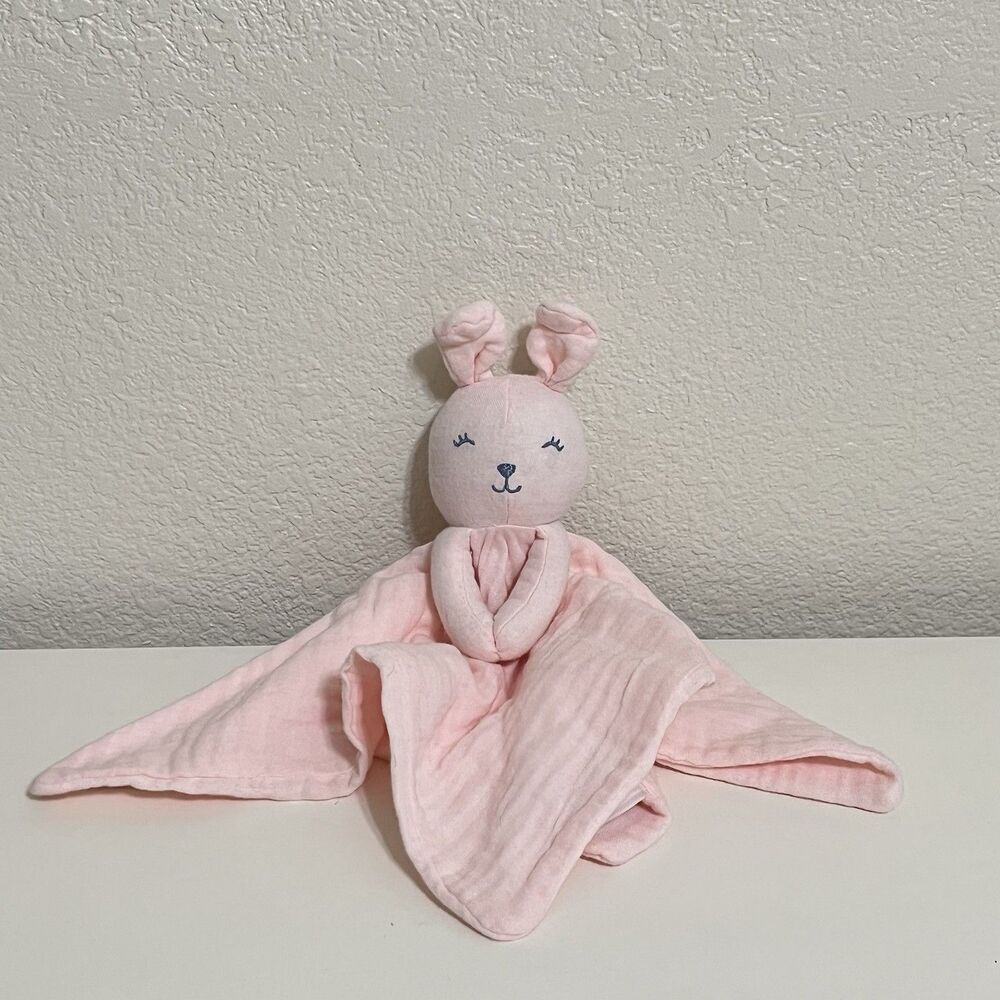 Carter's Child of Mine Light Pink Muslin Bunny Security Blanket Lovey Lovie